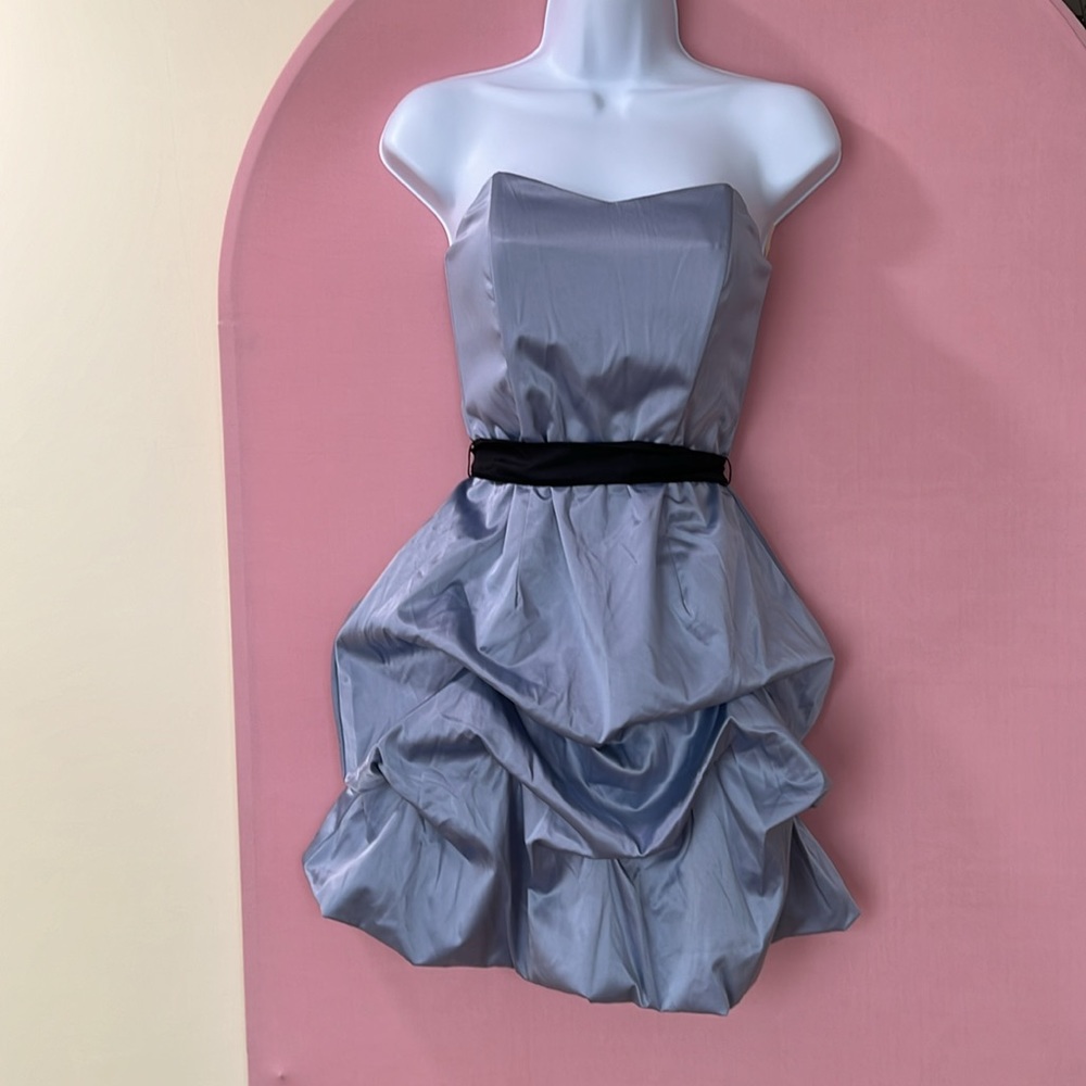 NWT IceBlue/Gray strapless party dress Size S - Picture 1 of 10
